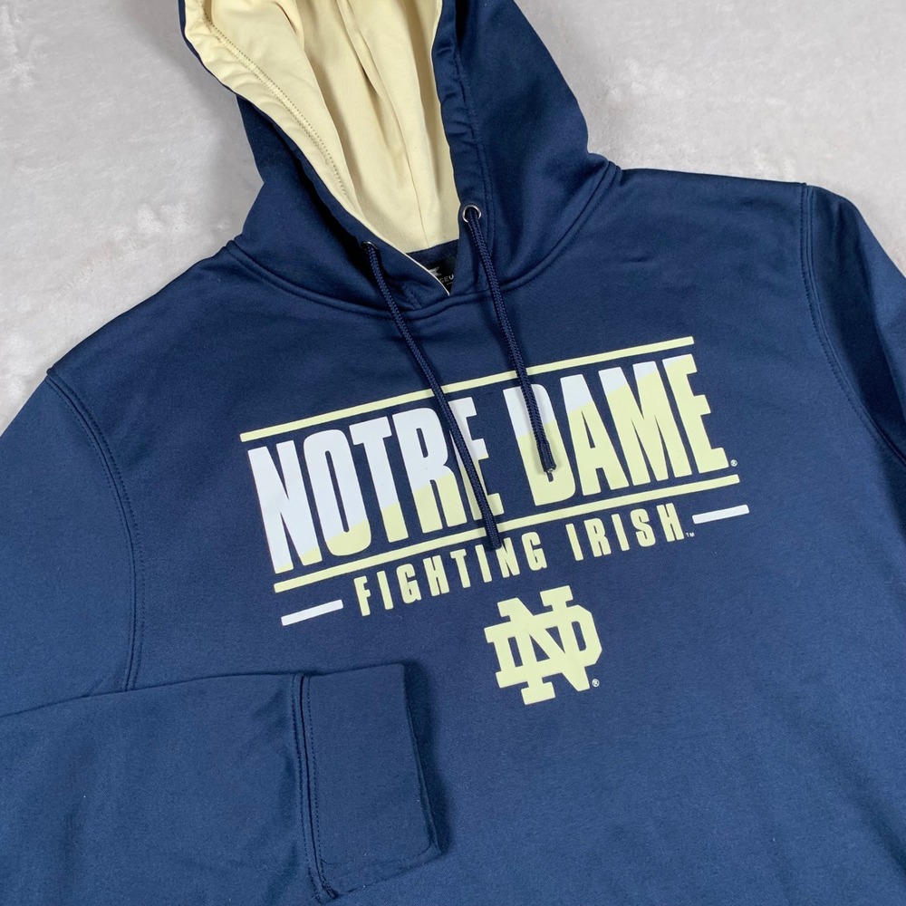 Colosseum Notre Dame Hoodie Mens Large Navy Blue Fighting Irish Pullover